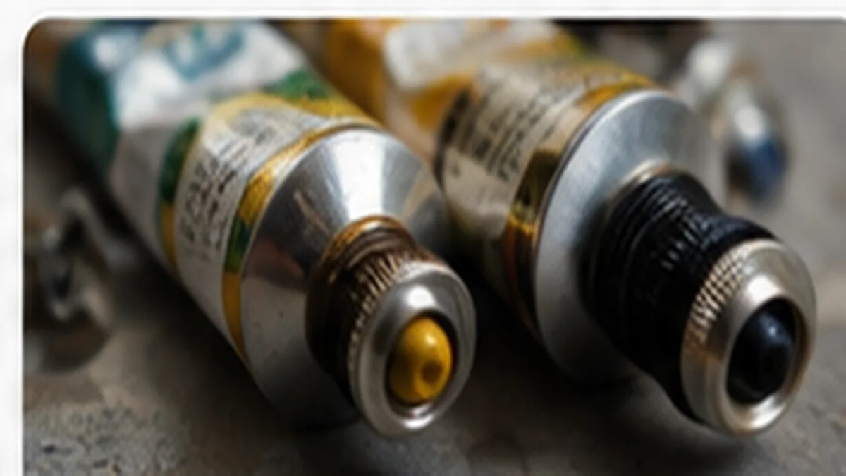 Artist paint tubes and supplies